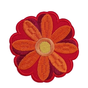 Strygemærke blomst rød ø 6,6 cm